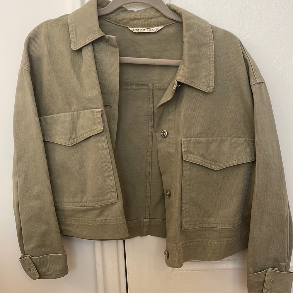 Zara Basics Z1975 Denim Cropped Jacket